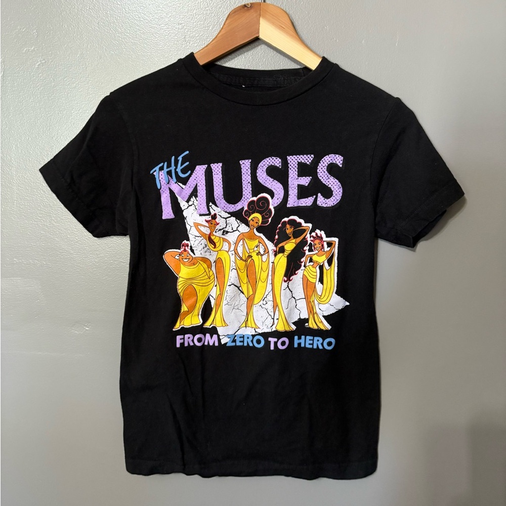 Disney Black T-Shirt with Colorful Muses Graphic